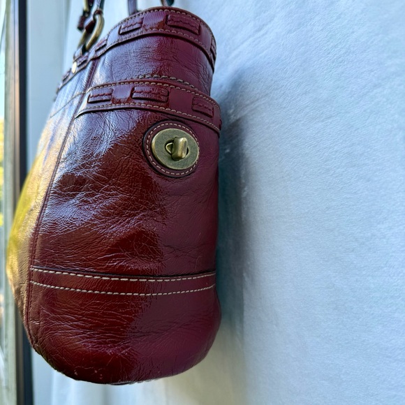 Coach Vintage 2007 Gallery East West Laced Tote Red Patent Leather 11500 - Picture 6 of 16